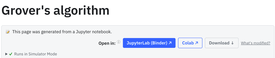 Der obere Teil einer Tutorial-Seite: In JupyterLab (Binder), Colab oder per Download öffnen.
